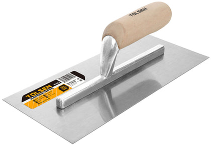 Mistrie pentru tencuit 280x120 mm, maner din lemn cu dinti