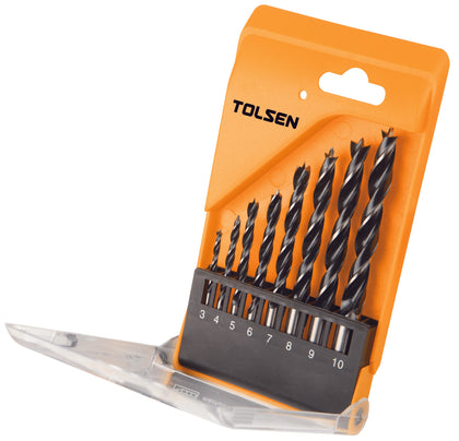 Set de 8 burghie pentru lemn 3-10 mm, Industrial